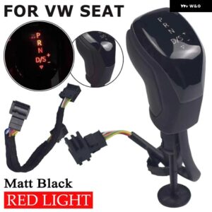 自動 ギアシフト ノブ VW ゴルフ MK6 MK7 パサート B7 B8 ティグアン MK2 トゥアレグ CC シロッコ シュコダ オクタビア シート LED 電子部品 - Black Matt-RED