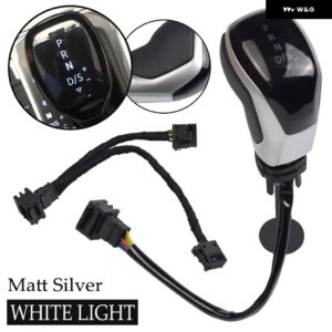 自動 ギアシフト ノブ VW ゴルフ MK6 MK7 パサート B7 B8 ティグアン MK2 トゥアレグ CC シロッコ シュコダ オクタビア シート LED 電子部品 - WHITE-Matt Silver
