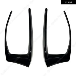 リアバンパー スプリッター カナード スポイラー 外装 パーツ VW ゴルフ 7 MK7 GTI R GTD R400 2012-15 ブラック - Bright Black Bottom