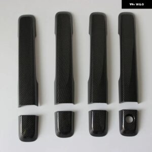 黒ドアハンドルカバー いすゞ DMAX D-MAX 2012-19 ピックアップトラックカー - CARBON