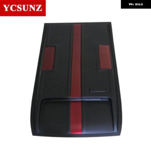 ABS 黒赤 ボンネット フードスクープカバー いすゞ D-MAX DMAX 2016-19 ダブルキャビンカー YCSUNZ - black and red