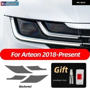 スモークブラック TPU ステッカー ヘッドライト フィルム VW ゴルフ 7 8 シロッコティグアン パサート B8 トゥアレグ CR CC アルテオンビートル - Arteon 18-On