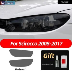 スモークブラック TPU ステッカー ヘッドライト フィルム VW ゴルフ 7 8 シロッコティグアン パサート B8 トゥアレグ CR CC アルテオンビートル - Scirocco 08-17