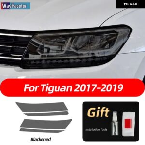 スモークブラック TPU ステッカー ヘッドライト フィルム VW ゴルフ 7 8 シロッコティグアン パサート B8 トゥアレグ CR CC アルテオンビートル - Tiguan 17-19
