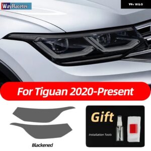 スモークブラック TPU ステッカー ヘッドライト フィルム VW ゴルフ 7 8 シロッコティグアン パサート B8 トゥアレグ CR CC アルテオンビートル - Tiguan 20-On