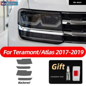 スモークブラック TPU ステッカー ヘッドライト フィルム VW ゴルフ 7 8 シロッコティグアン パサート B8 トゥアレグ CR CC アルテオンビートル - Atlas 17-19