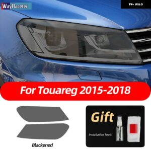 スモークブラック TPU ステッカー ヘッドライト フィルム VW ゴルフ 7 8 シロッコティグアン パサート B8 トゥアレグ CR CC アルテオンビートル - Touareg 15-18