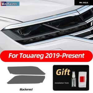スモークブラック TPU ステッカー ヘッドライト フィルム VW ゴルフ 7 8 シロッコティグアン パサート B8 トゥアレグ CR CC アルテオンビートル - Touareg 19-On