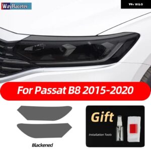 スモークブラック TPU ステッカー ヘッドライト フィルム VW ゴルフ 7 8 シロッコティグアン パサート B8 トゥアレグ CR CC アルテオンビートル - Passat B8 15-20