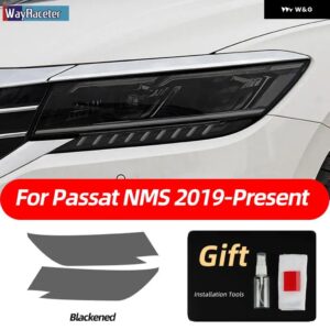 スモークブラック TPU ステッカー ヘッドライト フィルム VW ゴルフ 7 8 シロッコティグアン パサート B8 トゥアレグ CR CC アルテオンビートル - Passat NMS 19-On