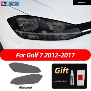 スモークブラック TPU ステッカー ヘッドライト フィルム VW ゴルフ 7 8 シロッコティグアン パサート B8 トゥアレグ CR CC アルテオンビートル - Golf 7 12-17