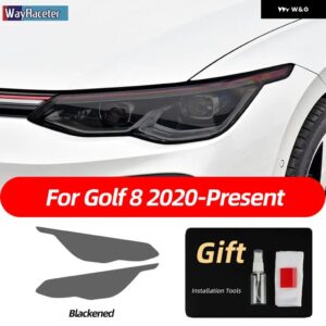 スモークブラック TPU ステッカー ヘッドライト フィルム VW ゴルフ 7 8 シロッコティグアン パサート B8 トゥアレグ CR CC アルテオンビートル - Golf 8 20-On