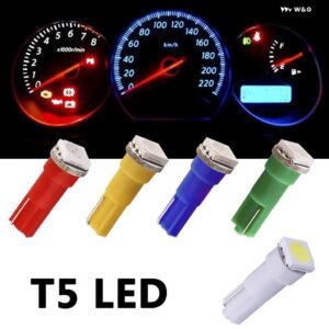 10個 T5 1 SMD 赤 ダッシュボード ウェッジ LED 電球ランプ 74 ダッシュ LED 電球 インテリア ライト光源 パーキング 12V - Blue