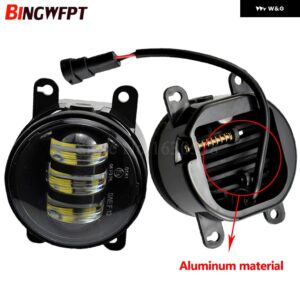 2Xカースタイリング 12V 強力なアウター 90MM LED フォグライト フォーカス MK2/3 フュージョンフィエスタ MK7 H11 ソケットハロゲンランプ - LED-aluminum