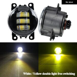 2Xカースタイリング 12V 強力なアウター 90MM LED フォグライト フォーカス MK2/3 フュージョンフィエスタ MK7 H11 ソケットハロゲンランプ - LED-Double light