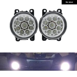2Xカースタイリング 12V 強力なアウター 90MM LED フォグライト フォーカス MK2/3 フュージョンフィエスタ MK7 H11 ソケットハロゲンランプ - LED-White