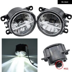 2Xカースタイリング 12V 強力なアウター 90MM LED フォグライト フォーカス MK2/3 フュージョンフィエスタ MK7 H11 ソケットハロゲンランプ - LED-BM