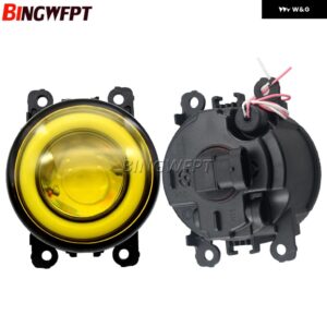 2X ホワイトエンジェルアイズカースタイリングフロントバンパー LED フォグランプ LEN F-ORD フォーカス MK2/3 フュージョンフィエスタ MK7 - LED-Yellow