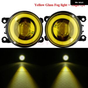 スズキ 2個 フロント フォグライト エンジェルアイ DRL LED フォグランプ 12V ジムニー GRAND VITARA スウィフト SX4 - HZ-LED-yellow