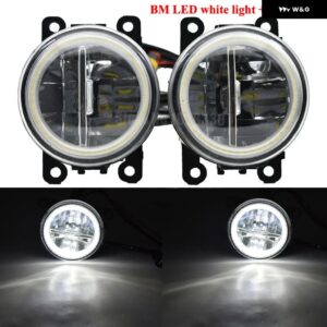 スズキ 2個 フロント フォグライト エンジェルアイ DRL LED フォグランプ 12V ジムニー GRAND VITARA スウィフト SX4 - BM-Angel eye