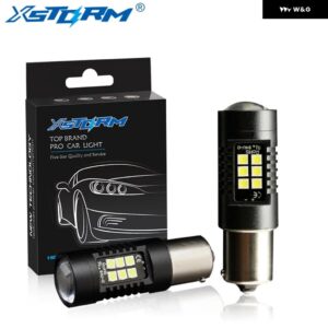 2個 PY21W LED 電球 1156 BAU15S 21 3030SMD オートライト電球 パーキング ランプブレーキ ウィンカーライト 黄色アンバー赤白 - Red