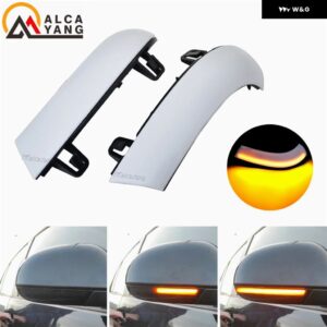 2個 サイドミラー インジケータ ー ダイナミック シーケンシャル 流れる LED ウィンカーライト VW ゴルフ 5 プラス ジェッタ MK5 パサート B6 EOS - Dynamic - White
