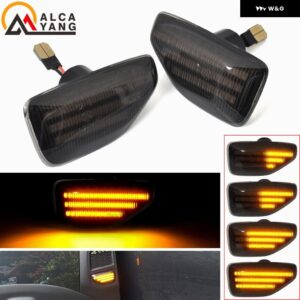 2個 ダイナミック アンバー LED サイドウィンカーウインカー ライト DACIA LOGAN II SANDERO DUSTER 2018 カースタイリング インジケータ ー信号灯 - Dynamic Model C