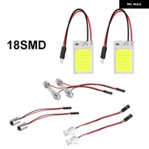 2個 パネル LED ドーム読書灯マップランプ COB 18 24 36 48SMD 車内ライト自動電球 C5W フェストゥーン BA9S T4W T10 LED アダプター - 18SMD