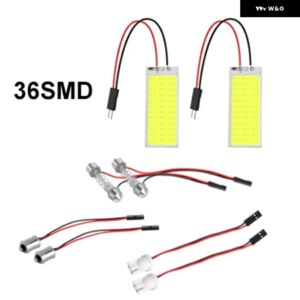 2個 パネル LED ドーム読書灯マップランプ COB 18 24 36 48SMD 車内ライト自動電球 C5W フェストゥーン BA9S T4W T10 LED アダプター - 36SMD
