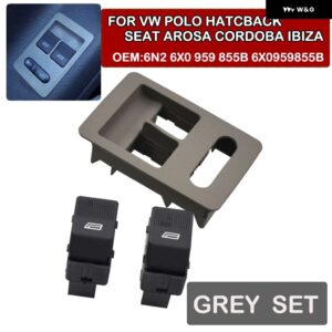 電動ウィンドウ コントロール スイッチ VW ポロハッチバック LUPO シート コルドバシート イビサ 6N2 6X0 959 855B 6X0959855B - Grey Set