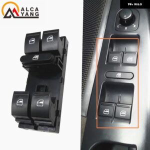 5ND959857 パワーウィンドウ マスター スイッチ コントロールボタン VW ジェッタ ティグアン ゴルフ GTI MK5 MK6 パサート B6 CC セアト レオン MK2 5ND 959 - NO Chrome