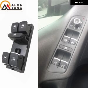 5ND959857 パワーウィンドウ マスター スイッチ コントロールボタン VW ジェッタ ティグアン ゴルフ GTI MK5 MK6 パサート B6 CC セアト レオン MK2 5ND 959 - Chrome