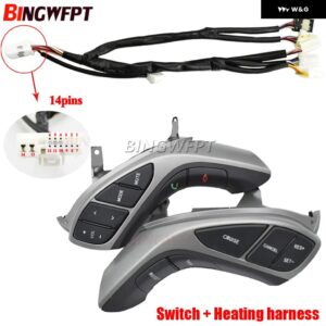 ステアリングホイール ボタン 電話 クルーズ コントロール スイッチ エラントラ 2012-2015 AT 2012-2014 I30 MT - Switch-14pins-Low