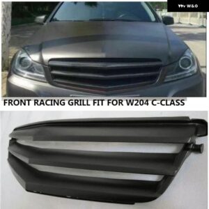 CITYCARAUTO カーボンマットブラックフロントレーシンググリル カースタイリングフロントカバー グリル W204 C クラスクラス 2007-2012 - SHINNY BLACK