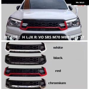 独自のデザイン LED グリル ピックアップ トラック フロント グリル グリル ハイラックス REVO SR5 M70 M80 2015-17 フロント グリル マット - black