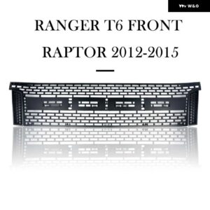 フロントレーシンググリル レンジャー T6 XL XLT 2012-15 ABS グリルメッシュマスクカバー アクセサリー - no light