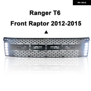 フロントレーシンググリル レンジャー T6 XL XLT 2012-15 ABS グリルメッシュマスクカバー アクセサリー - White light