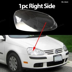 ヘッドライト レンズ カバー クリア ヘッドライト ランプシェルレンズ 光 VW ゴルフ 5 MK 5 ジェッタ A5 GT GTI R32 2005-09 - 1pc Right Side