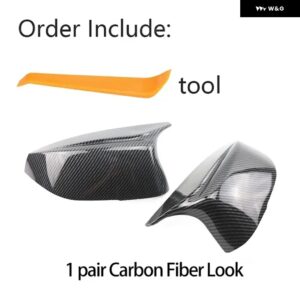 バック ミラー サイド ウイング ミラー カバー キャップカーボンパターン ブラックインフィニティ Q50 Q60 QX30 Q70 2014-2022 - Carbon Fiber Look
