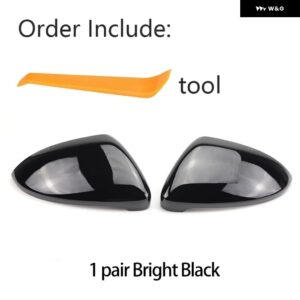 カーボンパターン ブラックサイド ミラー カバー キャップの交換 VW ゴルフ 7 MK7 MK7.5 GTI R GTE GTD 13-20 - black