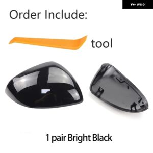 カーボンパターン ブラックサイド ミラー カバー キャップ交換用 メルセデス C E S GLCクラス W206 X206 S206 X254 W214 W223 EQE EQS - black
