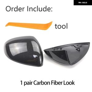 カーボンパターン ブラックサイド ミラー カバー キャップ交換用 メルセデス C E S GLCクラス W206 X206 S206 X254 W214 W223 EQE EQS - Carbon Fiber Look
