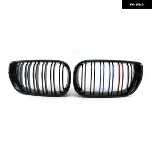 フロント バンパー グリル キドニー レーシンググリル E46 クーペカブリオ 325CI 330CI LCI 2 ドア 03-06 ダブルスラット交換グリル - M Look