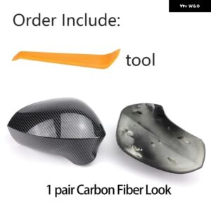 バック ミラー サイド ウイング ミラー カバー キャップカーボンパターン ブラック SEAT EXEO 3R LEON 1P1 2009-2013 LBIZA 6J 2008-2013 - Carbon Fiber Look