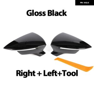 カーボンバック ミラー キャップ ウイング サイド ミラー カバー シートレオンライオン 5F III イビサ 6F V KJ1 アロナ KJ7 カーボンルックブラック - Gloss Black