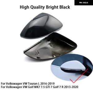 カーボンルックサイド ウイング ミラー カバー VW ゴルフ 7.5 MK7 7 GTD R GTI 6 パサート B7 CC シロッコポロ 6R 6C MK6 キャップ ジェッタ 6 MKVI - Black -3