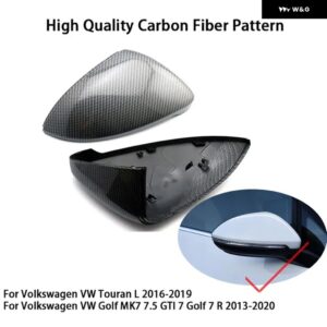 カーボンルックサイド ウイング ミラー カバー VW ゴルフ 7.5 MK7 7 GTD R GTI 6 パサート B7 CC シロッコポロ 6R 6C MK6 キャップ ジェッタ 6 MKVI - Carbon Fiber Look -3