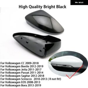カーボンルックサイド ウイング ミラー カバー VW ゴルフ 7.5 MK7 7 GTD R GTI 6 パサート B7 CC シロッコポロ 6R 6C MK6 キャップ ジェッタ 6 MKVI - black 1