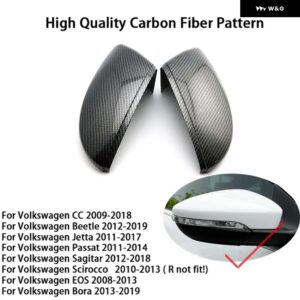 カーボンルックサイド ウイング ミラー カバー VW ゴルフ 7.5 MK7 7 GTD R GTI 6 パサート B7 CC シロッコポロ 6R 6C MK6 キャップ ジェッタ 6 MKVI - Carbon Fiber Look -1