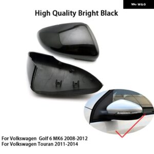 カーボンルックサイド ウイング ミラー カバー VW ゴルフ 7.5 MK7 7 GTD R GTI 6 パサート B7 CC シロッコポロ 6R 6C MK6 キャップ ジェッタ 6 MKVI - black 2